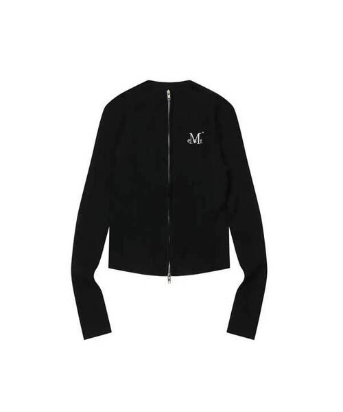 MUCENT(ムセント)の「オーキッドゴルジクロップニットジップアップ (7カラー)(ニット/セーター・レディース・Beige/ネイビー/グリーン/グレー/ブラック/アイボリー/スカイブルー・FREE)」の3枚目の写真