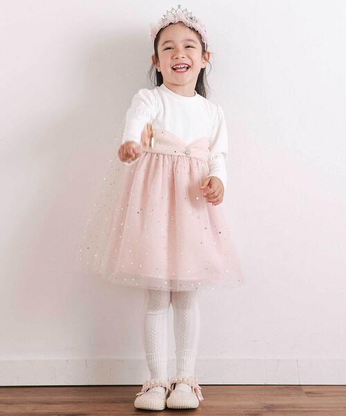 SLAP SLIP(スラップスリップ)の「きらめく星のチュールマントつきベロアワンピース(80~130cm)(ワンピース・キッズ・ピンク/ブルー・90cm/130cm/80cm/120cm/100cm/110cm)」の10枚目の写真