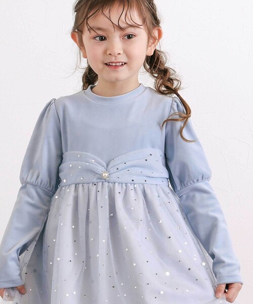 SLAP SLIP(スラップスリップ)の「きらめく星のチュールマントつきベロアワンピース(80~130cm)(ワンピース・キッズ・ピンク/ブルー・90cm/130cm/80cm/120cm/100cm/110cm)」の11枚目の写真