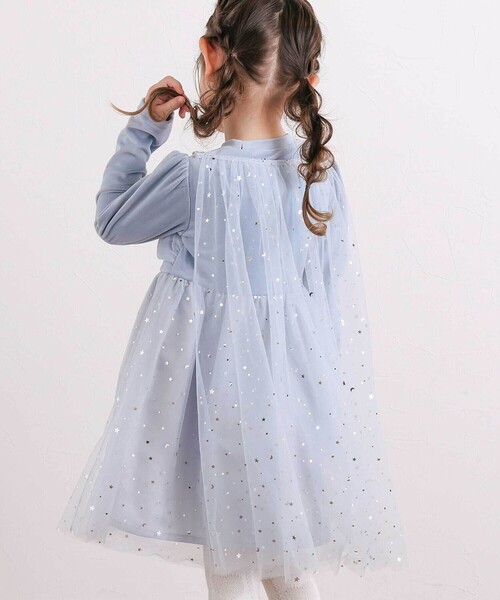SLAP SLIP(スラップスリップ)の「きらめく星のチュールマントつきベロアワンピース(80~130cm)(ワンピース・キッズ・ピンク/ブルー・90cm/130cm/80cm/120cm/100cm/110cm)」の12枚目の写真
