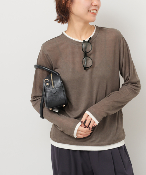 JOURNAL STANDARD relume(ジャーナルスタンダード レリューム)の「《追加》フェイクレイヤードロングスリーブTEE(Tシャツ/カットソー・レディース・チャコールグレー/ライトグレー/ブラウン・FREE)」の2枚目の写真