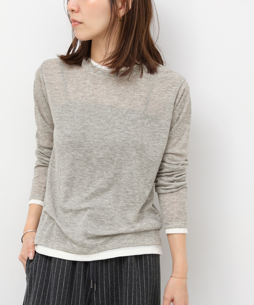JOURNAL STANDARD relume(ジャーナルスタンダード レリューム)の「《追加》フェイクレイヤードロングスリーブTEE(Tシャツ/カットソー・レディース・チャコールグレー/ライトグレー/ブラウン・FREE)」の13枚目の写真