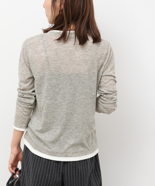 JOURNAL STANDARD relume(ジャーナルスタンダード レリューム)の「《追加》フェイクレイヤードロングスリーブTEE(Tシャツ/カットソー・レディース・チャコールグレー/ライトグレー/ブラウン・FREE)」の10枚目の写真
