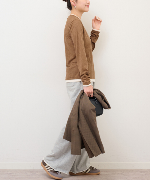 JOURNAL STANDARD relume(ジャーナルスタンダード レリューム)の「《追加》フェイクレイヤードロングスリーブTEE(Tシャツ/カットソー・レディース・チャコールグレー/ライトグレー/ブラウン・FREE)」の8枚目の写真
