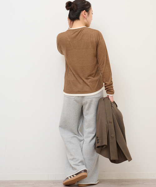 JOURNAL STANDARD relume(ジャーナルスタンダード レリューム)の「《追加》フェイクレイヤードロングスリーブTEE(Tシャツ/カットソー・レディース・チャコールグレー/ライトグレー/ブラウン・FREE)」の7枚目の写真