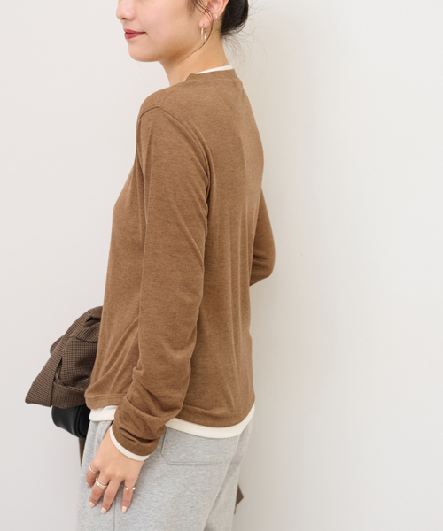 JOURNAL STANDARD relume(ジャーナルスタンダード レリューム)の「《追加》フェイクレイヤードロングスリーブTEE(Tシャツ/カットソー・レディース・チャコールグレー/ライトグレー/ブラウン・FREE)」の5枚目の写真