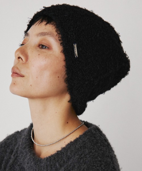VION（ヴィオン）の「ループヤーンニットビーニー / Loop Yarn Knit Beanie（ニットキャップ/ビーニー・レディース・ブラック/グレー・FREE）」の2枚目の写真