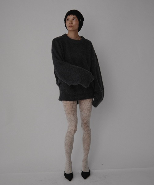 VION（ヴィオン）の「ループヤーンニットビーニー / Loop Yarn Knit Beanie（ニットキャップ/ビーニー・レディース・ブラック/グレー・FREE）」の13枚目の写真