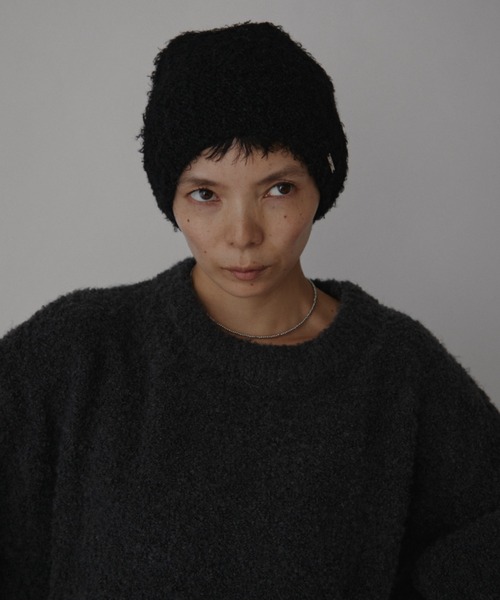 VION（ヴィオン）の「ループヤーンニットビーニー / Loop Yarn Knit Beanie（ニットキャップ/ビーニー・レディース・ブラック/グレー・FREE）」の9枚目の写真