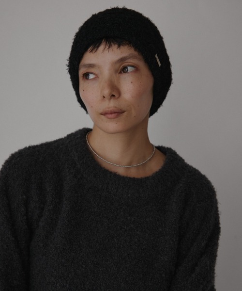 VION（ヴィオン）の「ループヤーンニットビーニー / Loop Yarn Knit Beanie（ニットキャップ/ビーニー・レディース・ブラック/グレー・FREE）」の8枚目の写真