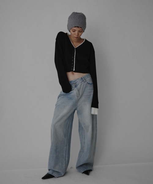 VION（ヴィオン）の「ループヤーンニットビーニー / Loop Yarn Knit Beanie（ニットキャップ/ビーニー・レディース・ブラック/グレー・FREE）」の5枚目の写真