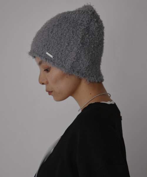 VION（ヴィオン）の「ループヤーンニットビーニー / Loop Yarn Knit Beanie（ニットキャップ/ビーニー・レディース・ブラック/グレー・FREE）」の4枚目の写真