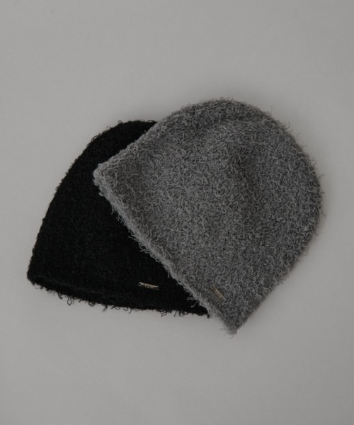 VION（ヴィオン）の「ループヤーンニットビーニー / Loop Yarn Knit Beanie（ニットキャップ/ビーニー・レディース・ブラック/グレー・FREE）」の16枚目の写真