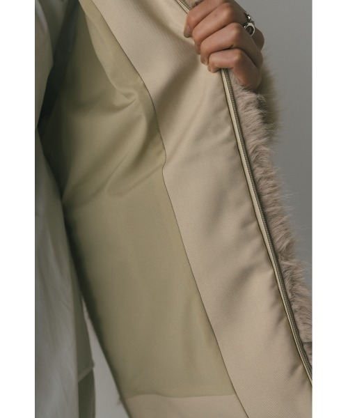 STYLEMIXER(スタイルミキサー)の「ノーカラーファージャケット(ノーカラージャケット・レディース・ブラック/ライトベージュ/サックスブルー・FREE)」の10枚目の写真