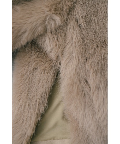 STYLEMIXER(スタイルミキサー)の「ノーカラーファージャケット(ノーカラージャケット・レディース・ブラック/ライトベージュ/サックスブルー・FREE)」の12枚目の写真