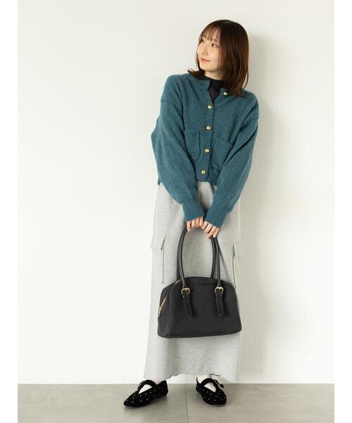Te chichi TERRASSE（テチチテラス）の「ブークレ金釦クルーネックカーディガン（カーディガン/ボレロ・レディース・ブルー/グレー/ピンク/ベージュ・F）」の22枚目の写真