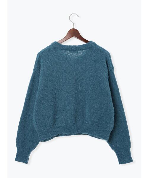 Te chichi TERRASSE（テチチテラス）の「ブークレ金釦クルーネックカーディガン（カーディガン/ボレロ・レディース・ブルー/グレー/ピンク/ベージュ・F）」の11枚目の写真