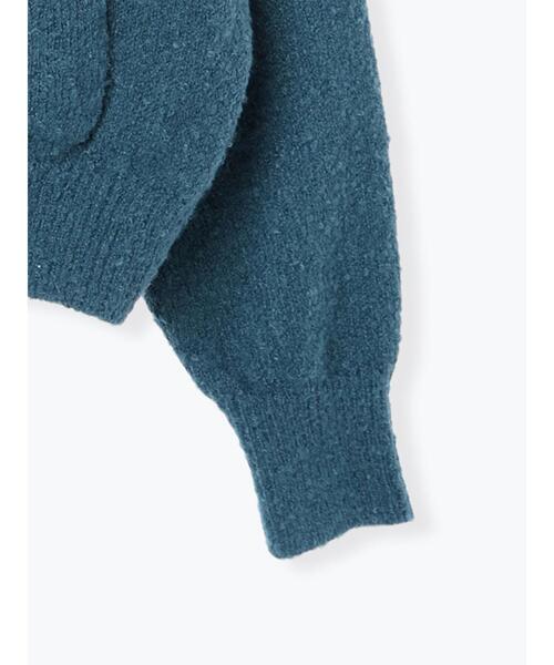 Te chichi TERRASSE（テチチテラス）の「ブークレ金釦クルーネックカーディガン（カーディガン/ボレロ・レディース・ブルー/グレー/ピンク/ベージュ・F）」の13枚目の写真