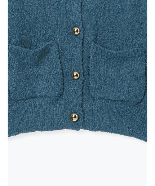 Te chichi TERRASSE（テチチテラス）の「ブークレ金釦クルーネックカーディガン（カーディガン/ボレロ・レディース・ブルー/グレー/ピンク/ベージュ・F）」の5枚目の写真