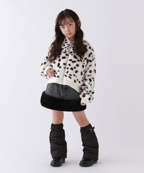 repipi armario（レピピ アルマリオ）の「【10C REPIPI】HEMファーデニムスカート（デニムスカート・キッズ・カモフラージュ/レオパード/ブラック・120cm/130cm/140cm/110cm）」の5枚目の写真