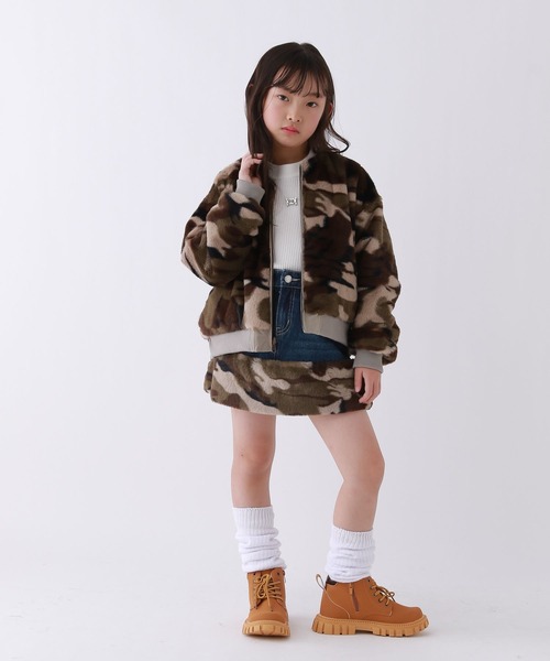 repipi armario（レピピ アルマリオ）の「【10C REPIPI】HEMファーデニムスカート（デニムスカート・キッズ・カモフラージュ/レオパード/ブラック・120cm/130cm/140cm/110cm）」の14枚目の写真