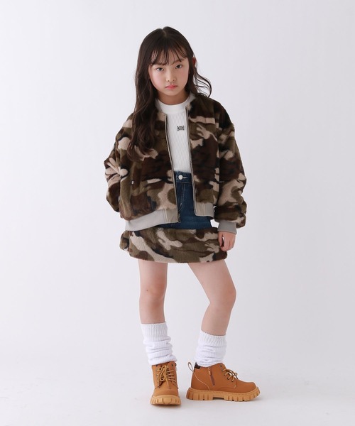 repipi armario（レピピ アルマリオ）の「【10C REPIPI】HEMファーデニムスカート（デニムスカート・キッズ・カモフラージュ/レオパード/ブラック・120cm/130cm/140cm/110cm）」の15枚目の写真