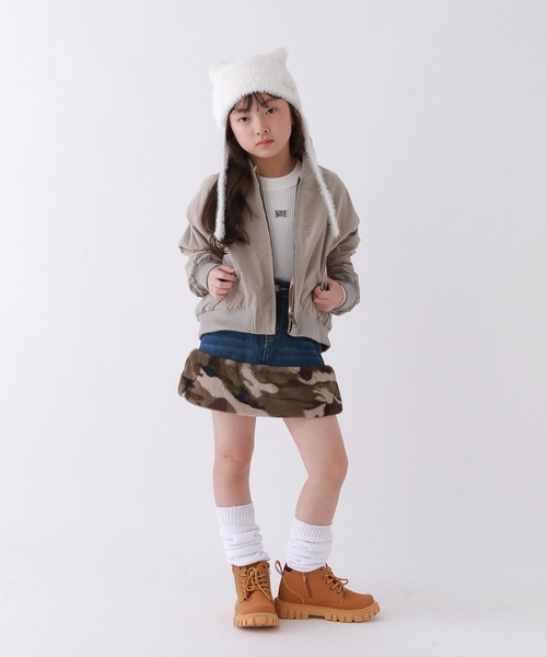 repipi armario（レピピ アルマリオ）の「【10C REPIPI】HEMファーデニムスカート（デニムスカート・キッズ・カモフラージュ/レオパード/ブラック・120cm/130cm/140cm/110cm）」の16枚目の写真