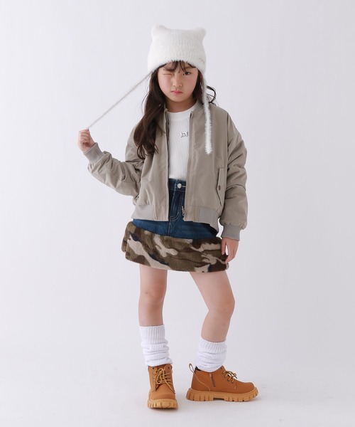 repipi armario（レピピ アルマリオ）の「【10C REPIPI】HEMファーデニムスカート（デニムスカート・キッズ・カモフラージュ/レオパード/ブラック・120cm/130cm/140cm/110cm）」の17枚目の写真