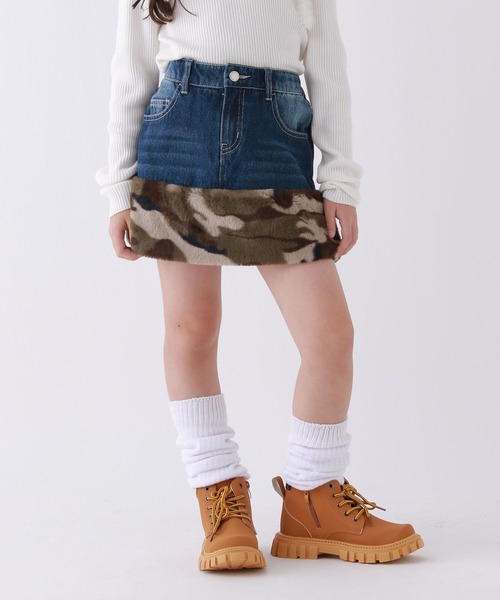 repipi armario（レピピ アルマリオ）の「【10C REPIPI】HEMファーデニムスカート（デニムスカート・キッズ・カモフラージュ/レオパード/ブラック・120cm/130cm/140cm/110cm）」の18枚目の写真