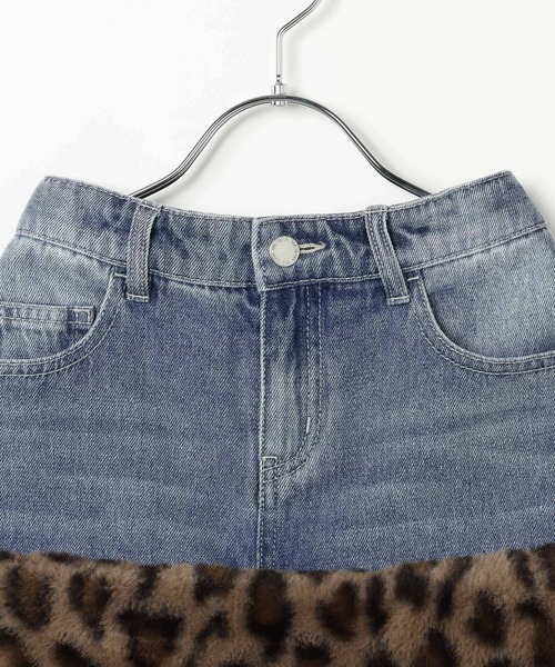repipi armario（レピピ アルマリオ）の「【10C REPIPI】HEMファーデニムスカート（デニムスカート・キッズ・カモフラージュ/レオパード/ブラック・120cm/130cm/140cm/110cm）」の21枚目の写真