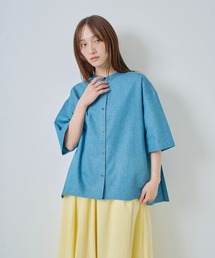 「KELEN / ケレン」バックプリーツ6.5ozデニムシャツ