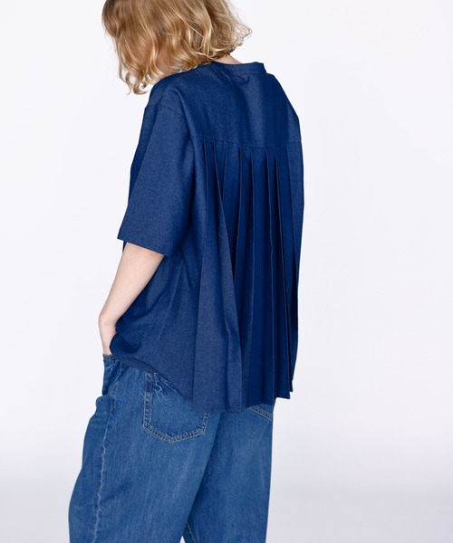 Kelen(ケレン)の「「KELEN / ケレン」バックプリーツ6.5ozデニムシャツ(シャツ/ブラウス・レディース・ライトブルー/ネイビー・S/M)」の11枚目の写真