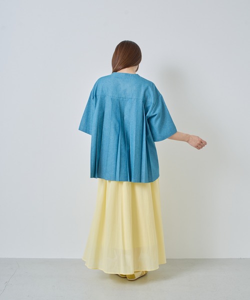 Kelen(ケレン)の「「KELEN / ケレン」バックプリーツ6.5ozデニムシャツ(シャツ/ブラウス・レディース・ライトブルー/ネイビー・S/M)」の15枚目の写真