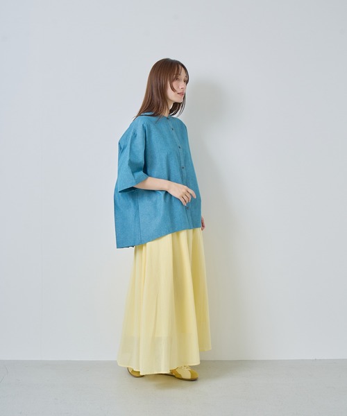 Kelen(ケレン)の「「KELEN / ケレン」バックプリーツ6.5ozデニムシャツ(シャツ/ブラウス・レディース・ライトブルー/ネイビー・S/M)」の17枚目の写真