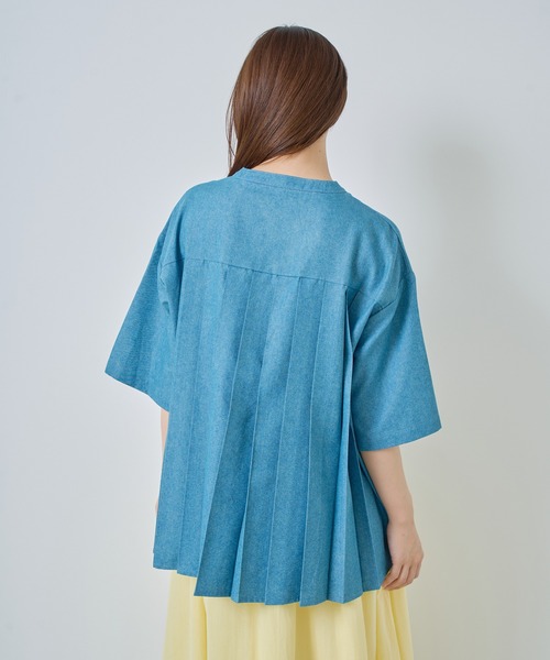 Kelen(ケレン)の「「KELEN / ケレン」バックプリーツ6.5ozデニムシャツ(シャツ/ブラウス・レディース・ライトブルー/ネイビー・S/M)」の18枚目の写真