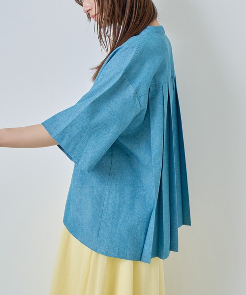 Kelen(ケレン)の「「KELEN / ケレン」バックプリーツ6.5ozデニムシャツ(シャツ/ブラウス・レディース・ライトブルー/ネイビー・S/M)」の19枚目の写真