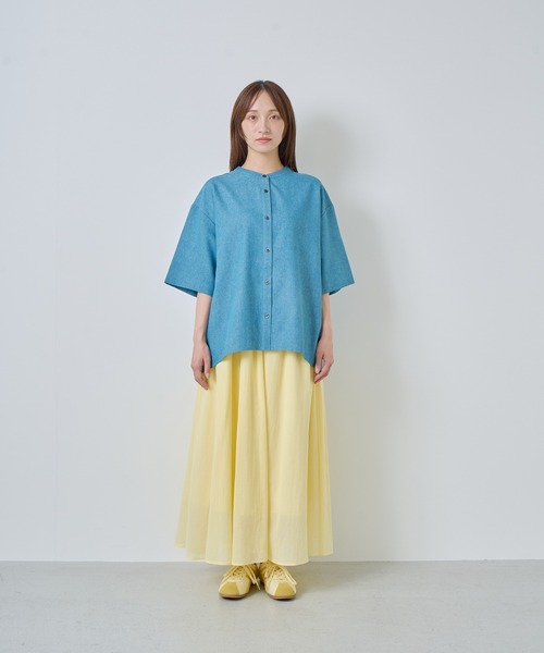 Kelen(ケレン)の「「KELEN / ケレン」バックプリーツ6.5ozデニムシャツ(シャツ/ブラウス・レディース・ライトブルー/ネイビー・S/M)」の20枚目の写真
