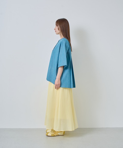 Kelen(ケレン)の「「KELEN / ケレン」バックプリーツ6.5ozデニムシャツ(シャツ/ブラウス・レディース・ライトブルー/ネイビー・S/M)」の21枚目の写真