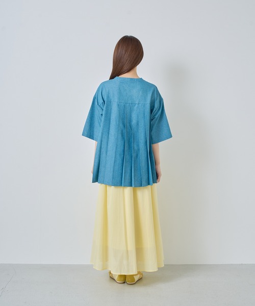 Kelen(ケレン)の「「KELEN / ケレン」バックプリーツ6.5ozデニムシャツ(シャツ/ブラウス・レディース・ライトブルー/ネイビー・S/M)」の22枚目の写真
