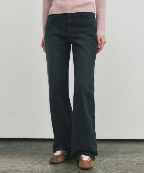 WEDNESDAYOASISFORWOMEN（ウェンズデー オアシス フォー ウーマン）の「W/テーラードフェイドウォッシングデニムパンツ_GREYISH BLUE(W25-PT23)（スウェットパンツ・レディース・グレー・SMALL/MEDIUM）」の2枚目の写真