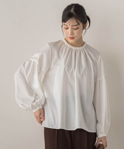 Droite lautreamont（ドロワットロートレアモン）の「ブレードブラウス≪洗濯機で洗える≫（シャツ/ブラウス・レディース・ブラック/オフホワイト・M）」の3枚目の写真