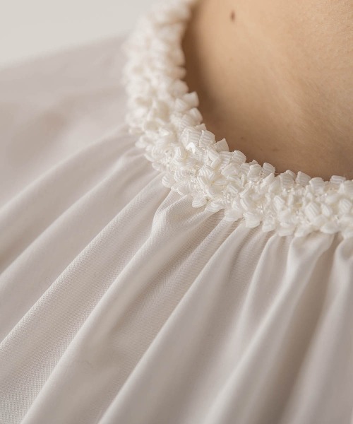 Droite lautreamont（ドロワットロートレアモン）の「ブレードブラウス≪洗濯機で洗える≫（シャツ/ブラウス・レディース・ブラック/オフホワイト・M）」の8枚目の写真