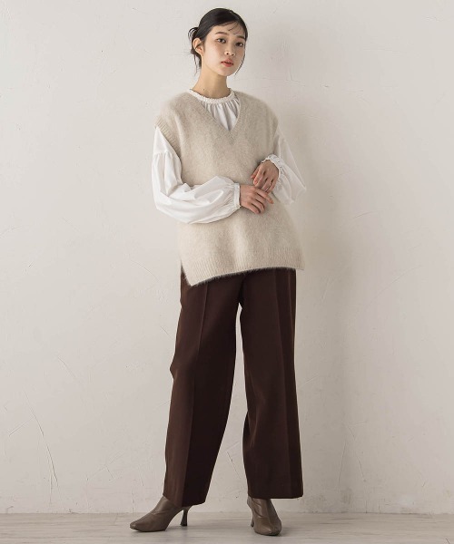 Droite lautreamont（ドロワットロートレアモン）の「ブレードブラウス≪洗濯機で洗える≫（シャツ/ブラウス・レディース・ブラック/オフホワイト・M）」の15枚目の写真