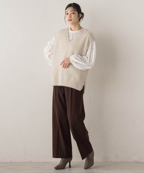 Droite lautreamont（ドロワットロートレアモン）の「ブレードブラウス≪洗濯機で洗える≫（シャツ/ブラウス・レディース・ブラック/オフホワイト・M）」の16枚目の写真