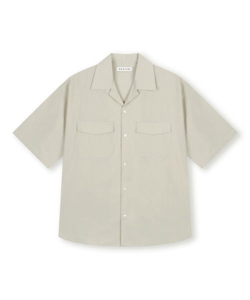 BESLOW(ビースロー)の「WASHED MILITARY HALF SHIRT ECRU(シャツ/ブラウス・メンズ・その他・LARGE/MEDIUM/SMALL)」の1枚目の写真