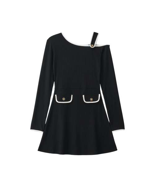 SALON DE YOHN（サロンドヨーン）の「One Shoulder Long Sleeve Mini Dress_ Black（ワンピース・レディース・その他・MEDIUM/SMALL）」の4枚目の写真