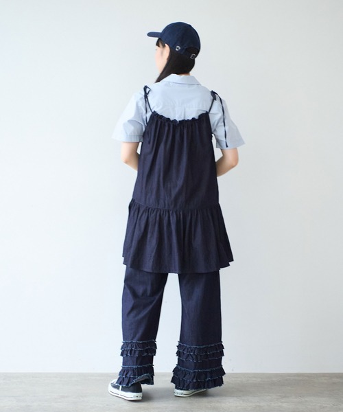 bulle de savon（ビュルデサボン）の「5.5oz denim kincyaku tunic（シャツ/ブラウス・レディース・インディゴブルー・FREE）」の19枚目の写真