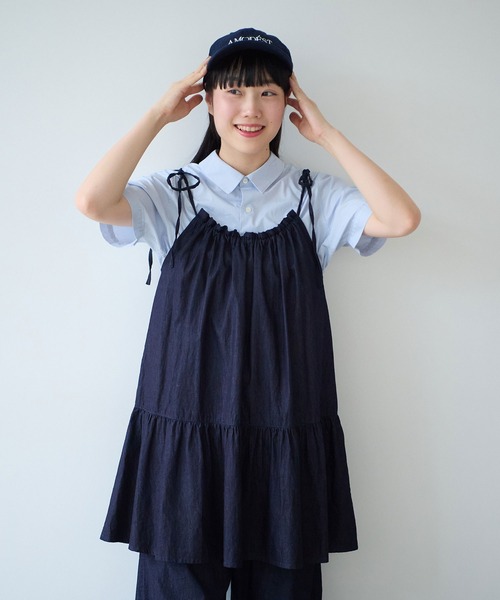bulle de savon（ビュルデサボン）の「5.5oz denim kincyaku tunic（シャツ/ブラウス・レディース・インディゴブルー・FREE）」の14枚目の写真