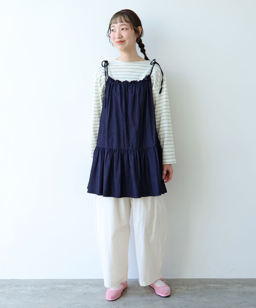 bulle de savon（ビュルデサボン）の「5.5oz denim kincyaku tunic（シャツ/ブラウス・レディース・インディゴブルー・FREE）」の11枚目の写真