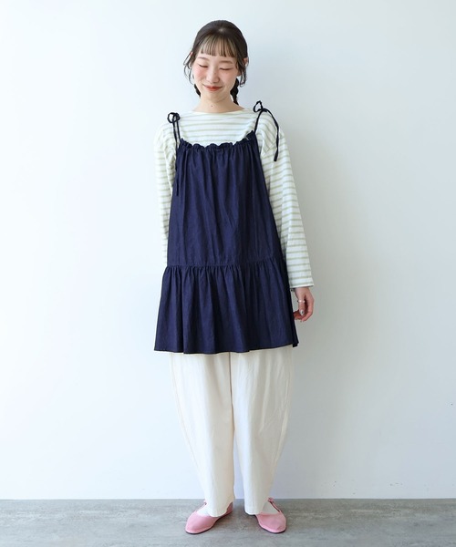 bulle de savon（ビュルデサボン）の「5.5oz denim kincyaku tunic（シャツ/ブラウス・レディース・インディゴブルー・FREE）」の6枚目の写真
